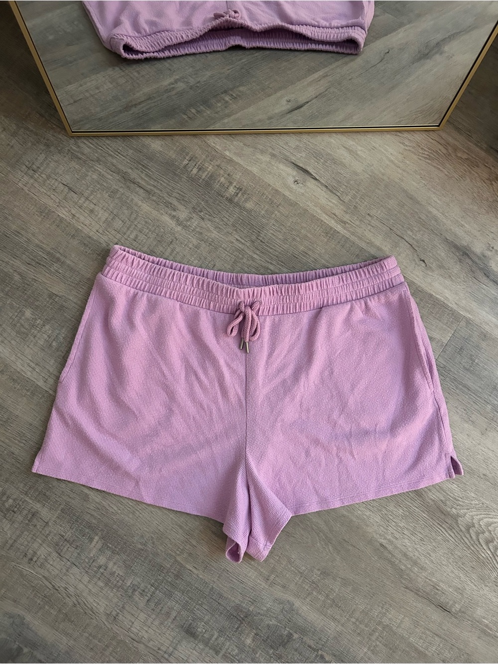 Victoria's Secret Off-Duty Terry Cloth Knit Lounge Shorts High Rise Purple XL